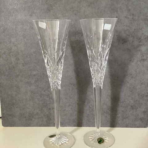 Pair of Waterford "Happy Celebration" Flutes