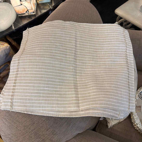 4 Striped Neutral Linen Placemats
