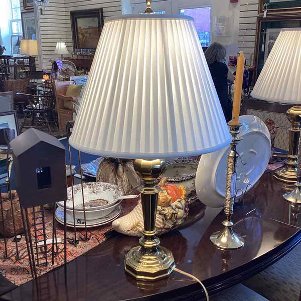 Pr of Brass Lamps w/Round Base