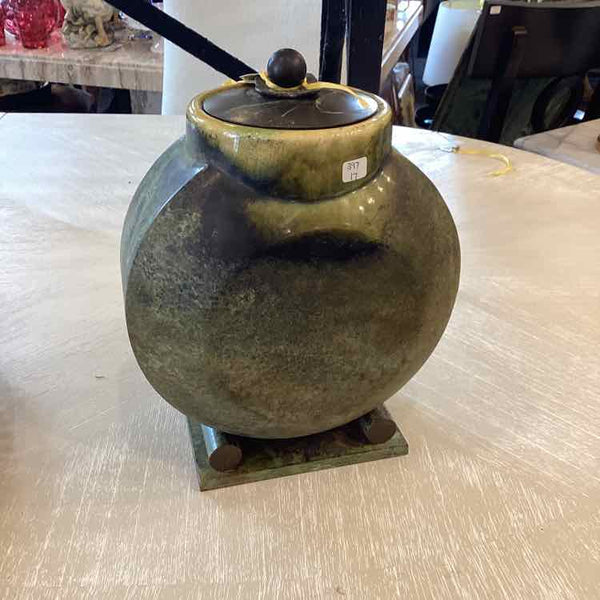 Ceramic Vase With Copper Lid
