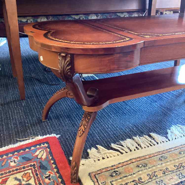 Mahogany Coffee Table With Leather Top