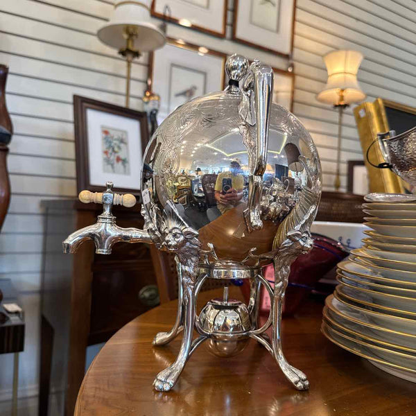 Antique Silverplate Tea  Urn