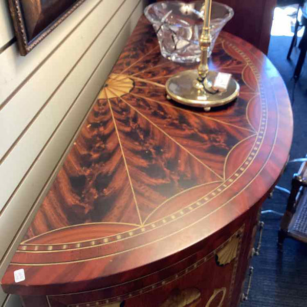 Painted Demilune Table - 3 Drawers