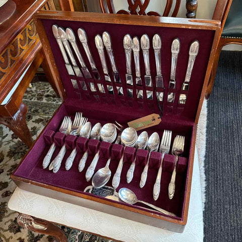 77 pc. "First Love" Silverplate Flatware