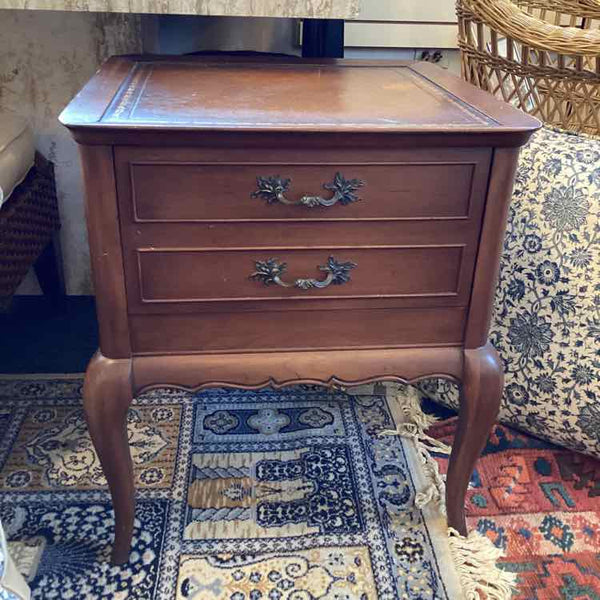 Faux Double Drawer End Table