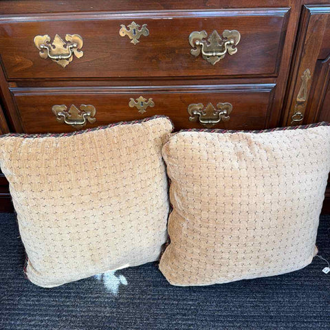 Gold Pillows with Multi-Colored Cord