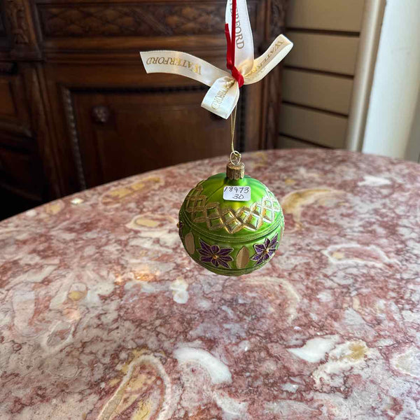 Hand Painted Green, Yellow, Orange Ornament