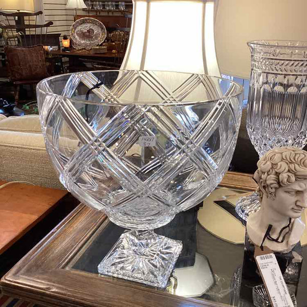 Glass Bowl with Crosshatch Pattern