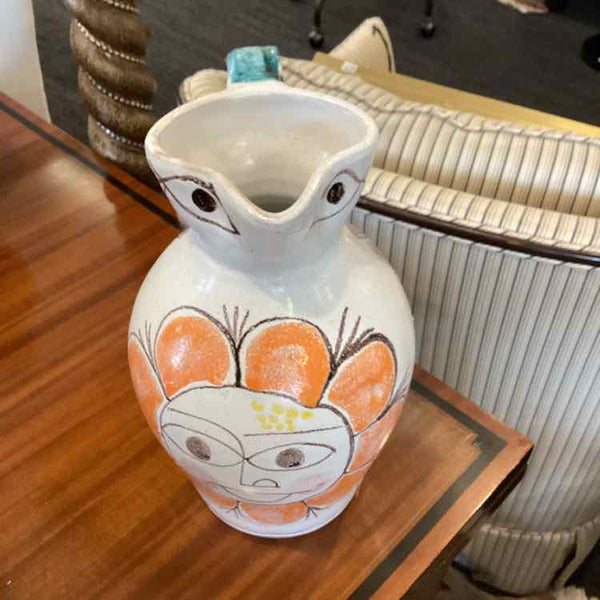 DeSimone Painted Sunface Pitcher