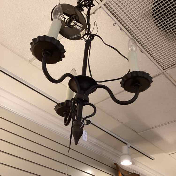 International Inc. Three Arm Iron Chandelier