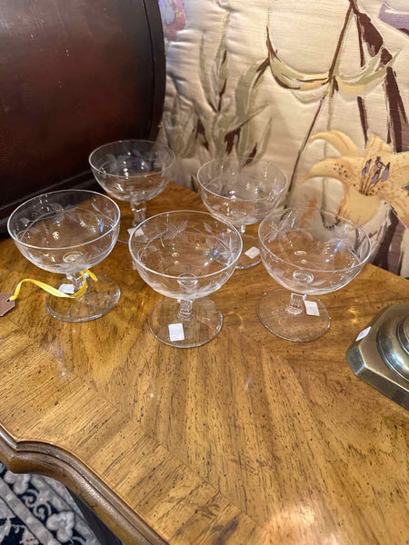 Etched Glass Sherbet Glasses