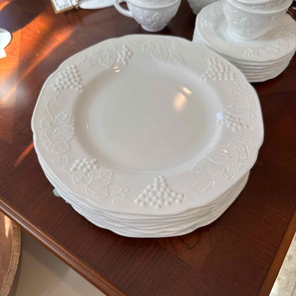Eight Indiana/Colony Milk Glass Plates