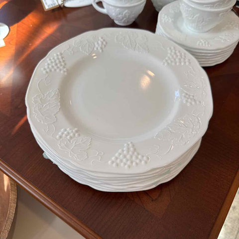 Eight Indiana/Colony Milk Glass Plates