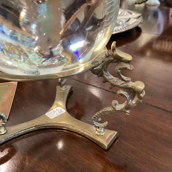 Crystal Ball On Brass Dragon Stand