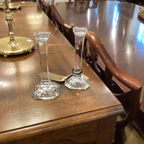 Pair Of Glass Candlesticks