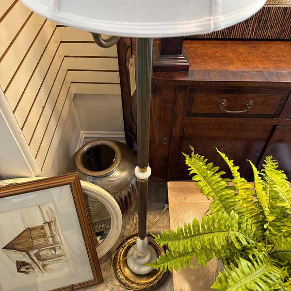 Antique Brass And Marble Floor Lamp