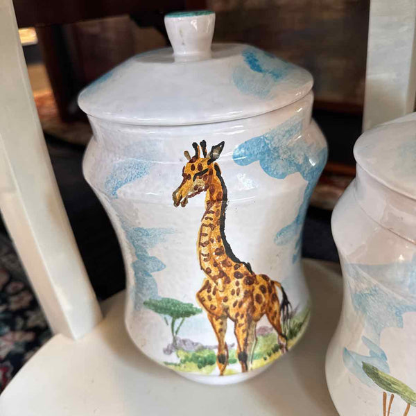 Set of 4 Ceramic Animal Canisters