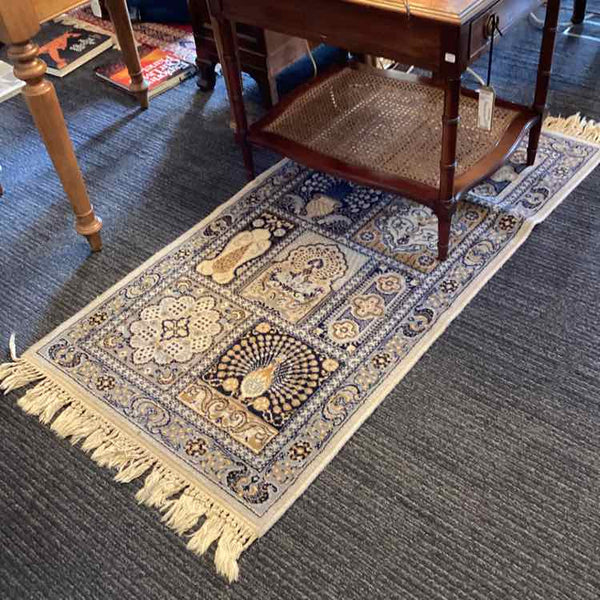 Blue And Beige Moroccan Rug