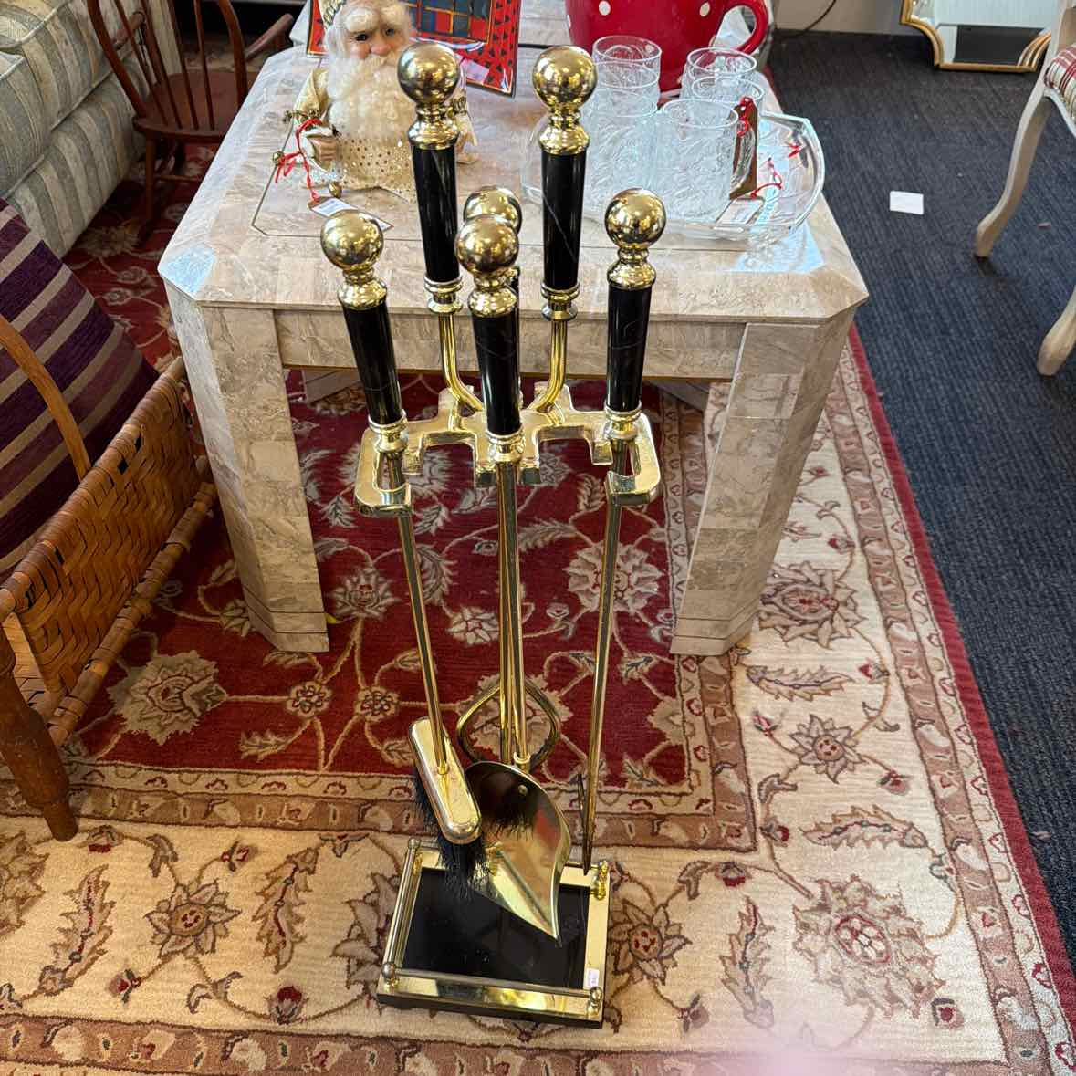 5 Pc. Brass Fireplace Tools