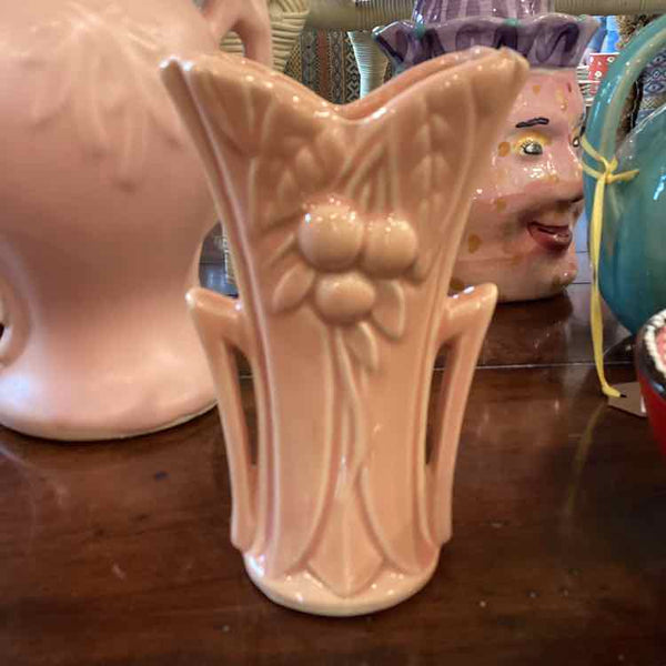 McCoy Pottery Double Handled Vase - Peach Glaze