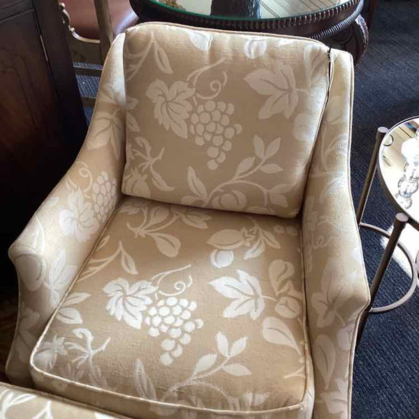 Jessica Charles Chair & Ottoman  -  Ivory