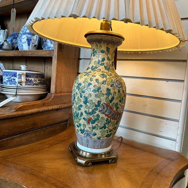 Ceramic Chinnoiserie Floral  Lamp