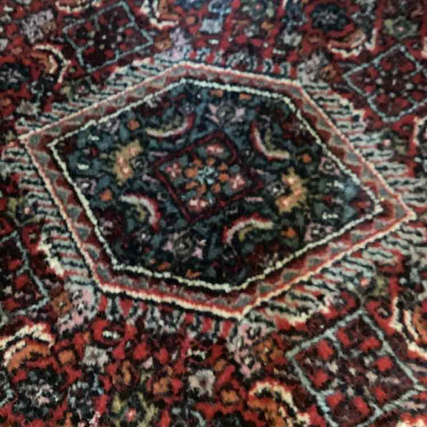 Red & Navy Round Rug