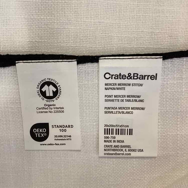 4 Cream Napkins w/ letter J (Crate & Barrel)