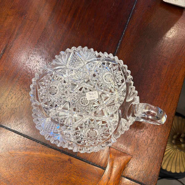 Crystal Sawtooth Edge Bowl w/Handle