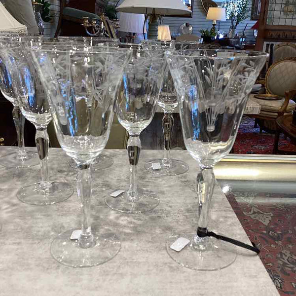 Nine Tiffin Water Goblets