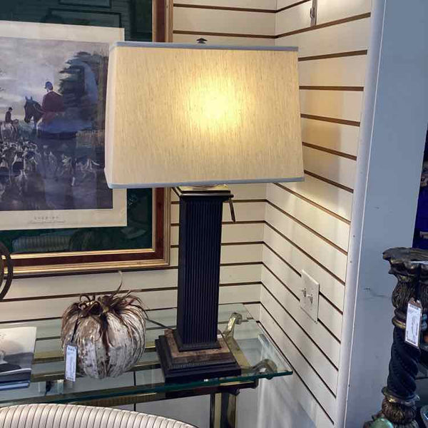 Fluted Column Lamp w/Stone Base