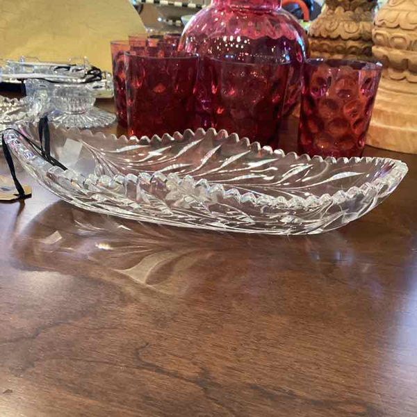 Etched Butterfly Relish Dish