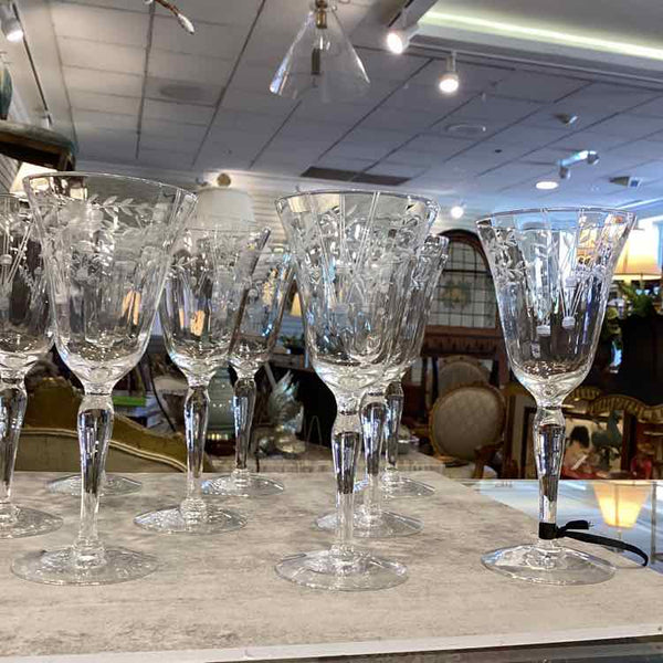 Nine Tiffin Water Goblets