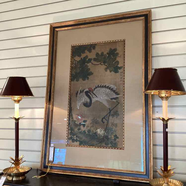 Chinese-Style Silk Painting - Red Crane