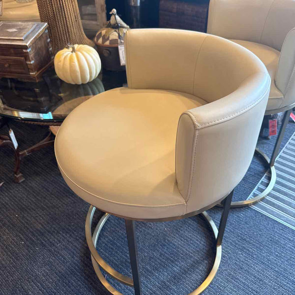 Metal Base Cream Seat Stool