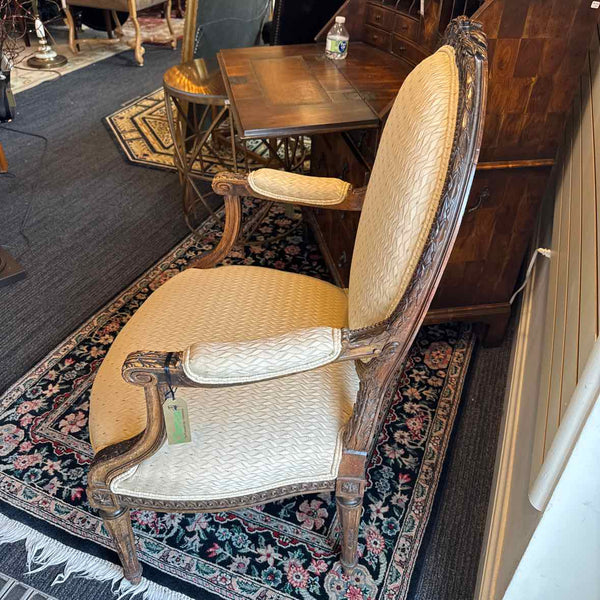 Gold Oval Back Bergere Chair