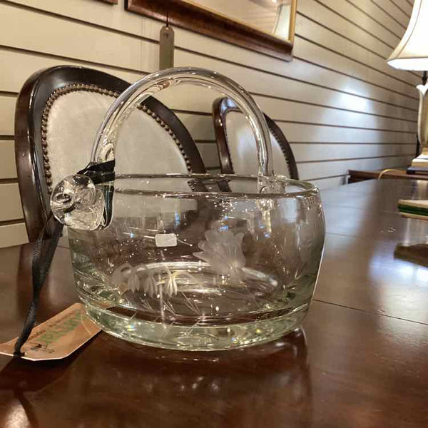 Vintage Etched Crystal  Bowl