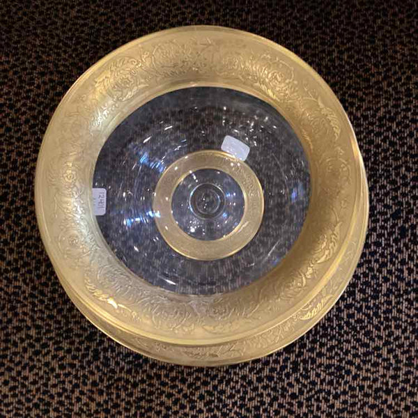 Antique 2 piece Gold Rim Sauce Server