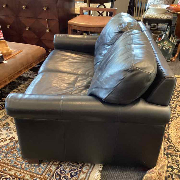Black Leather Love Seat