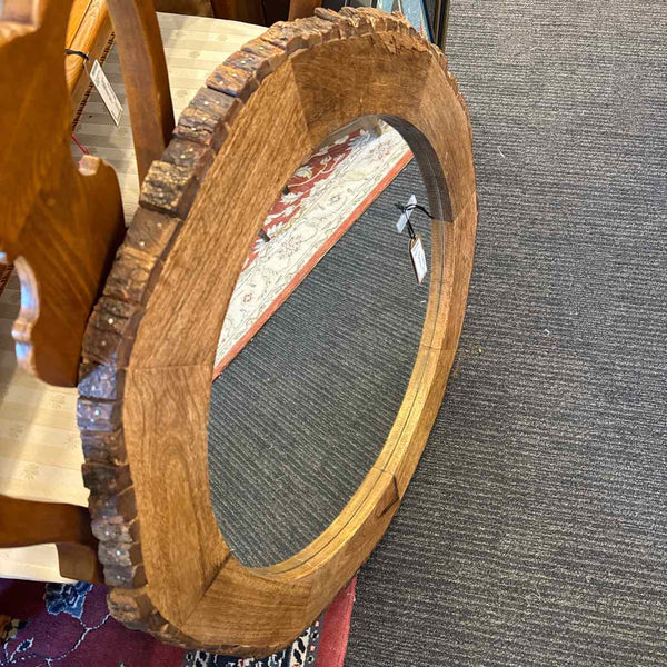 Round Timber Mirror