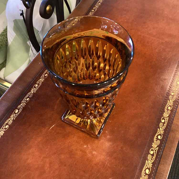Vintage Amber Goblet