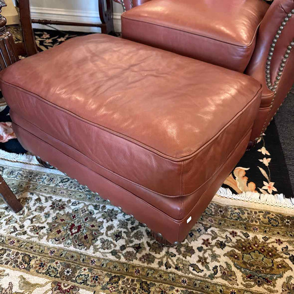 Large Leather Chair & Ottoman