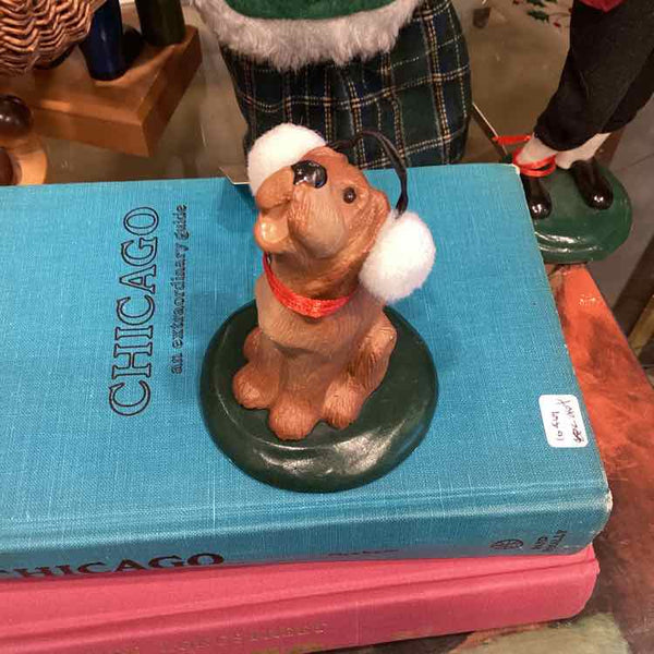 Byers Choice Dog w/ Earmuffs