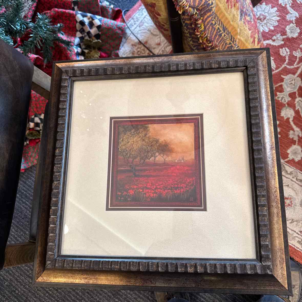 Poppy Field & Trees Framed Print