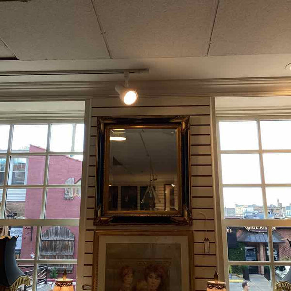 Beveled Mirror in Gold and Black Frame