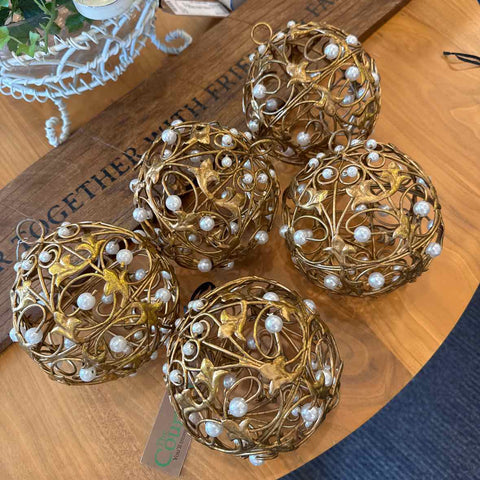 Five Metal Filigree Balls