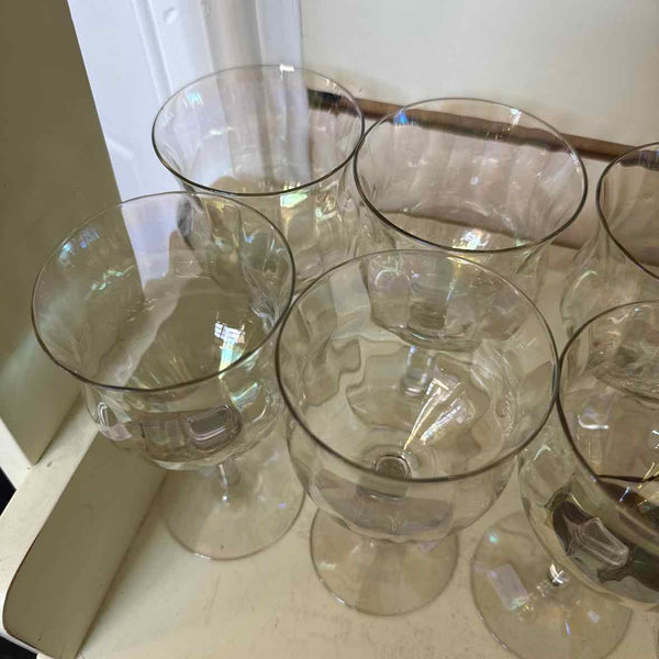 9 Vintage Iridescent Vintage Wine Glasses