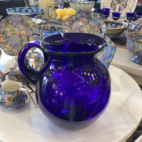 Cobalt Blue Glass Pitcher