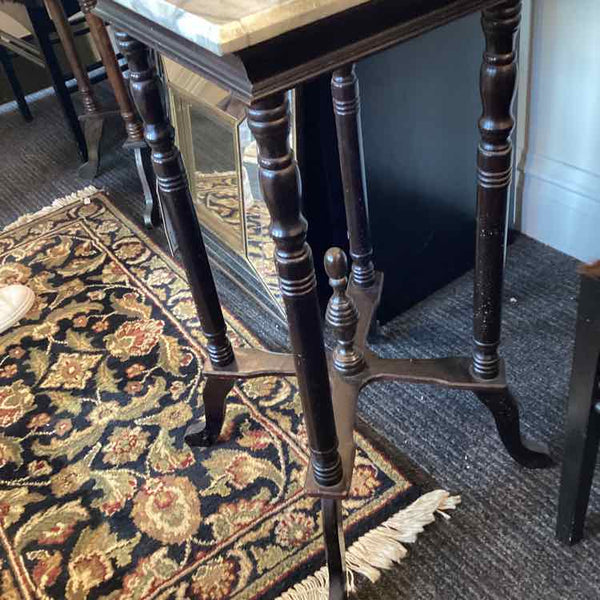 Black Marble Top Wooden Spindle  Table