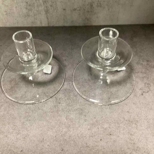 Pair of Glass Candlesticks